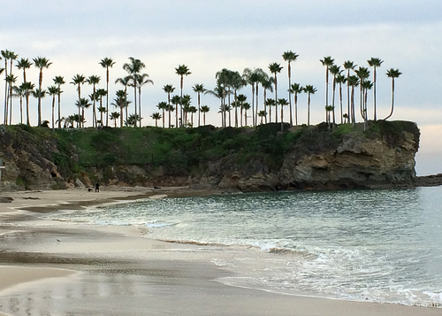 The southern peninsula of the crescent bay.