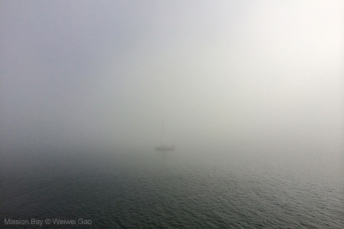Dense fog at Mission Bay